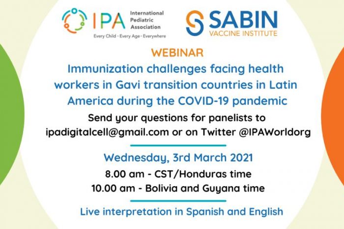 REGISTRATION OPEN- Immunization challenges facing health workers in Gavi transition countries in Latin America during the COVID-19 Pandemic on 3rd March’ 2021